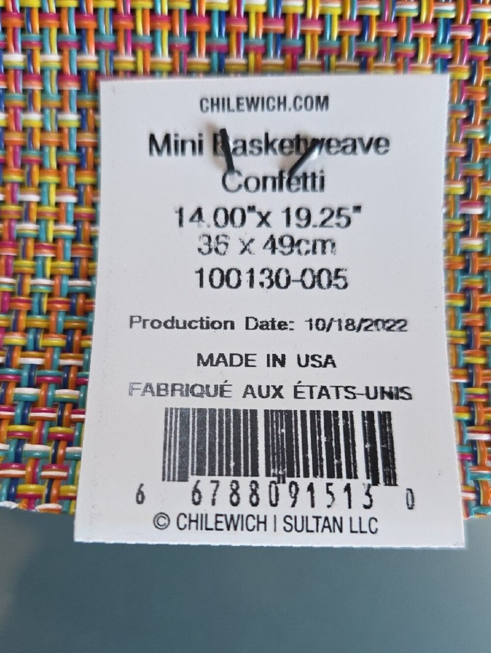 Chilewich Vinyl Placemats - 6 Confetti Oval - Picture 9 of 9